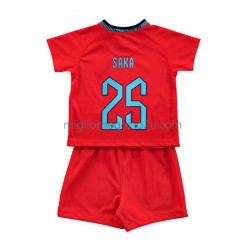 Maglia Inghilterra Saka 25 Bambino Trasferta Divisa Mondiali 2022 Manica Corta
