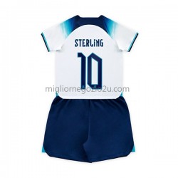 Maglia Inghilterra Sterling 10 Bambino Casa Divisa Mondiali 2022 Manica Corta