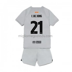 Maglia FC Barcelona Frenkie de Jong 21 Bambino Terza Divisa 2022-2023 Manica Corta