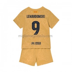 Maglia FC Barcelona Lewandowski 9 Bambino Trasferta Divisa 2022-2023 Manica Corta