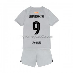Maglia FC Barcelona Lewandowski 9 Bambino Terza Divisa 2022-2023 Manica Corta