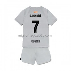 Maglia FC Barcelona Ousmane Dembele 7 Bambino Terza Divisa 2022-2023 Manica Corta