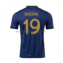 Maglia Francia Benzema 19 Uomo Casa Divisa Mondiali 2022 Manica Corta