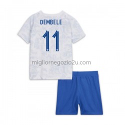 Maglia Francia Dembele 11 Bambino Trasferta Divisa Mondiali 2022 Manica Corta