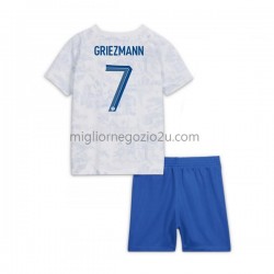 Maglia Francia Griezmann 7 Bambino Trasferta Divisa Mondiali 2022 Manica Corta