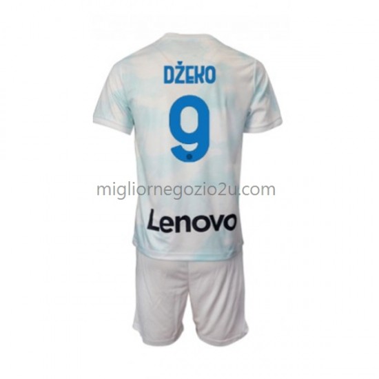 Maglia Inter Milan Edin Dzeko 9 Bambino Trasferta Divisa 2022-2023 Manica Corta