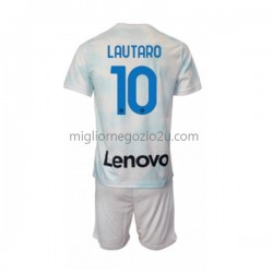 Maglia Inter Milan Lautaro Martinez 10 Bambino Trasferta Divisa 2022-2023 Manica Corta