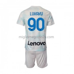 Maglia Inter Milan Romelu Lukaku 90 Bambino Trasferta Divisa 2022-2023 Manica Corta