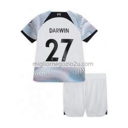Maglia Liverpool Darwin Nunez 27 Bambino Trasferta Divisa 2022-2023 Manica Corta