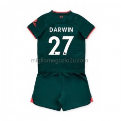 Maglia Liverpool Darwin Nunez 27 Bambino Terza Divisa 2022-2023 Manica Corta