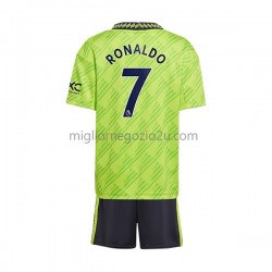 Maglia Manchester United Cristiano Ronaldo 7 Bambino Terza Divisa 2022-2023 Manica Corta
