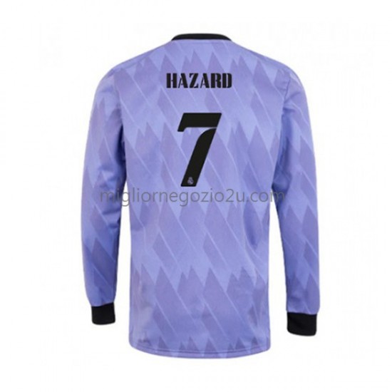 Maglia Real Madrid Eden Hazard 7 Uomo Trasferta Divisa 2022-2023 Manica Lunga