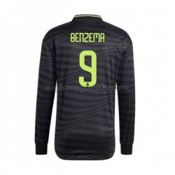 Maglia Real Madrid Karim Benzema 9 Uomo Terza Divisa 2022-2023 Manica Lunga