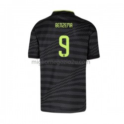 Maglia Real Madrid Karim Benzema 9 Uomo Terza Divisa 2022-2023 Manica Corta
