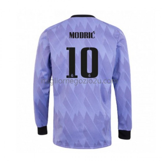 Maglia Real Madrid Modrić 10 Uomo Trasferta Divisa 2022-2023 Manica Lunga