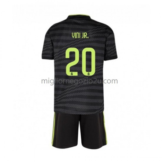 Maglia Real Madrid Vinicius Junior 20 Bambino Terza Divisa 2022-2023 Manica Corta