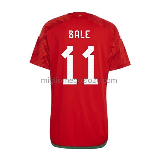 Maglia Galles Bale 11 Uomo Casa Divisa Mondiali 2022 Manica Corta