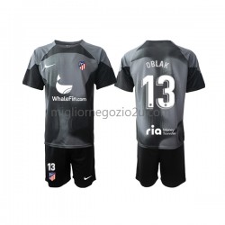 Maglia Atlético Madrid Jan Oblak 13 Portiere Bambino Trasferta Divisa 2022-2023 Manica Corta