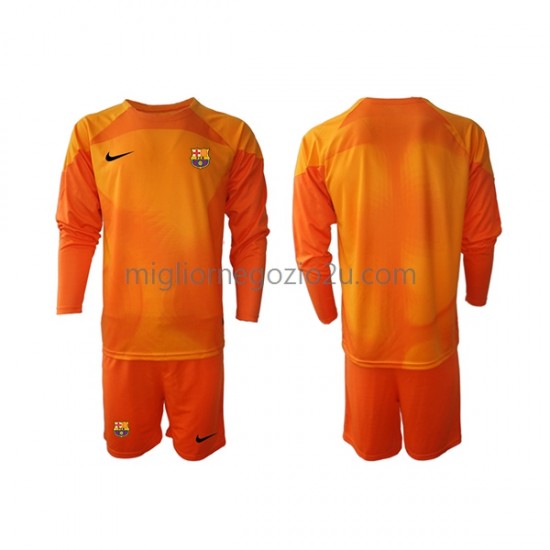 Maglia FC Barcelona Portiere Bambino Terza Divisa 2022-2023 Manica Lunga