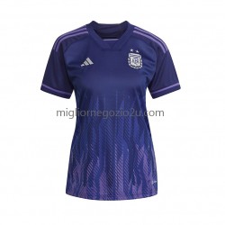 Maglia Argentina Donna Trasferta Divisa Mondiali 2022 Manica Corta