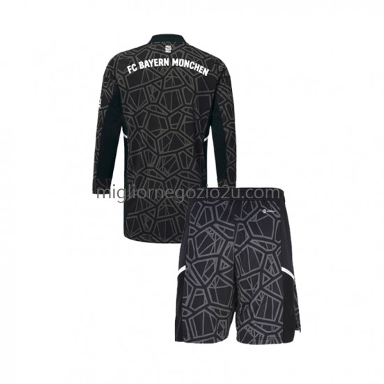 Maglia FC Bayern München Portiere Bambino Trasferta Divisa 2022-2023 Manica Lunga