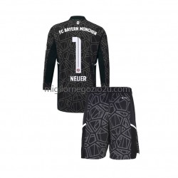 Maglia FC Bayern München Manuel Neuer 1 Portiere Bambino Trasferta Divisa 2022-2023 Manica Lunga
