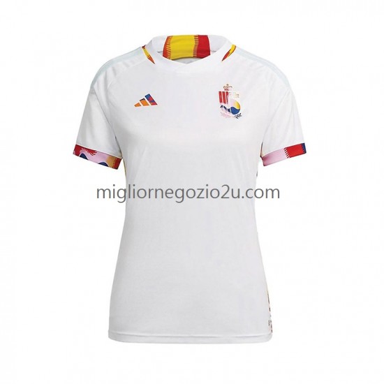 Maglia Belgio Donna Trasferta Divisa Mondiali 2022 Manica Corta