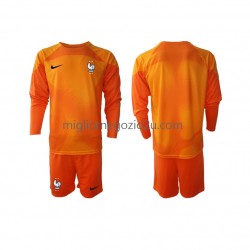 Maglia Francia Portiere Bambino Trasferta Divisa Mondiali 2022 Manica Lunga