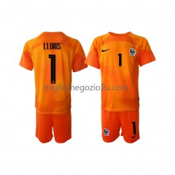 Maglia Francia Hugo Lloris 1 Portiere Bambino Trasferta Divisa Mondiali 2022 Manica Corta