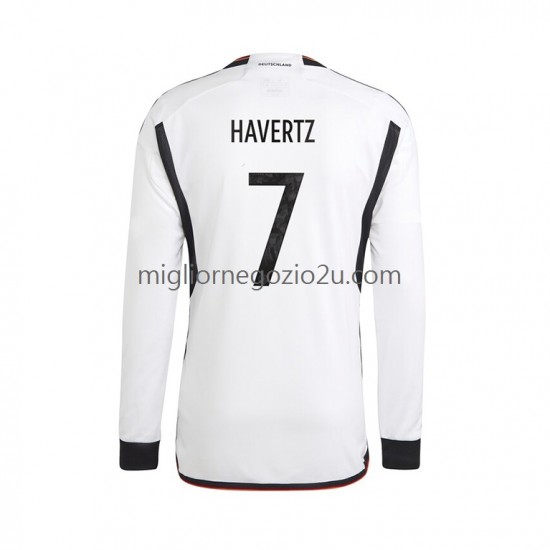 Maglia Germania Havertz 7 Uomo Casa Divisa Mondiali 2022 Manica Lunga