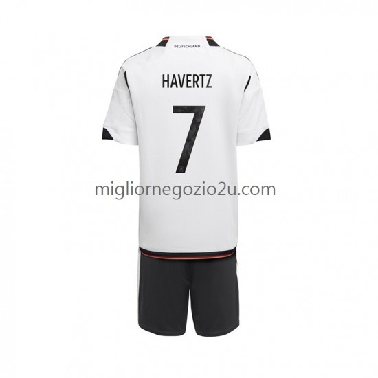 Maglia Germania Havertz 7 Bambino Casa Divisa Mondiali 2022 Manica Corta