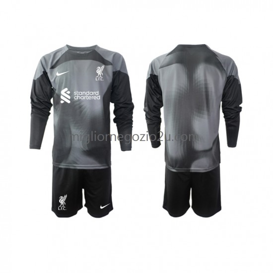 Maglia Liverpool Portiere Bambino Trasferta Divisa 2022-2023 Manica Lunga