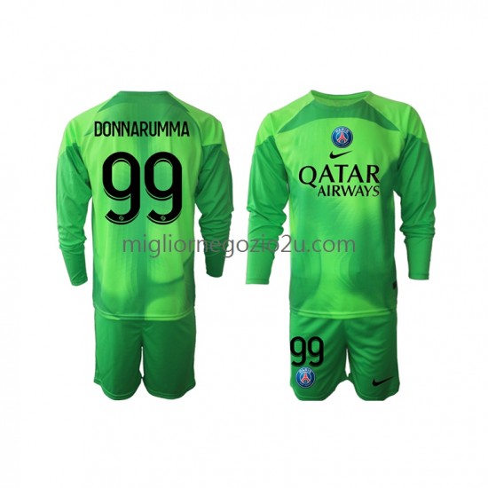 Maglia Paris Saint-Germain Donnarumma 99 Portiere Bambino Casa Divisa 2022-2023 Manica Lunga