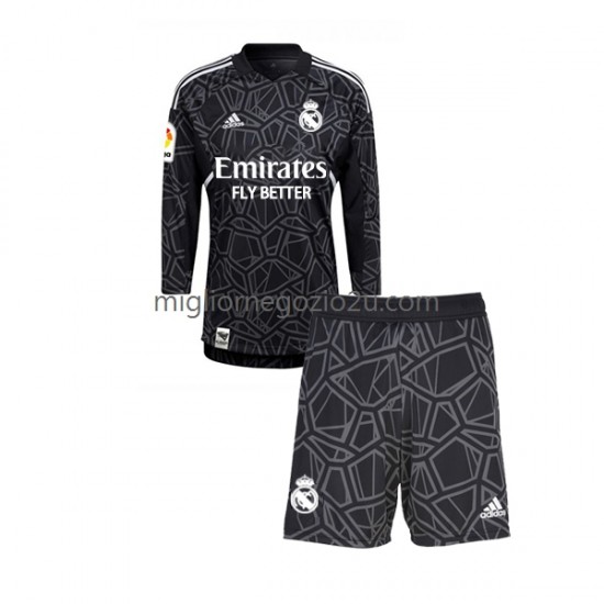 Maglia Real Madrid Portiere Bambino Trasferta Divisa 2022-2023 Manica Lunga