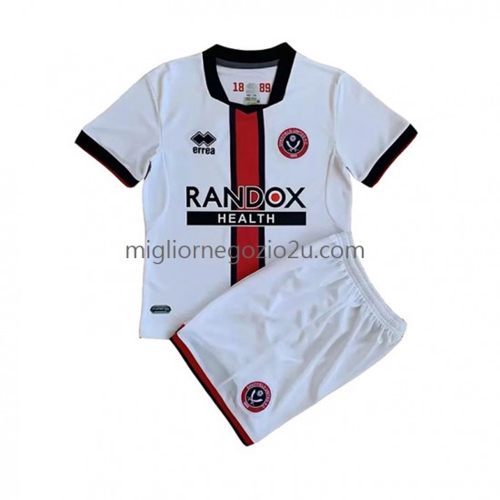 Maglia Sheffield United Bambino Trasferta Divisa 2022-2023 Manica Corta