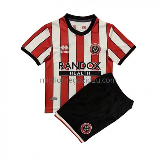 Maglia Sheffield United Bambino Casa Divisa 2022-2023 Manica Corta