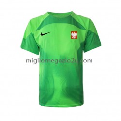 Maglia Polonia Portiere Uomo Casa Divisa Mondiali 2022 Manica Corta