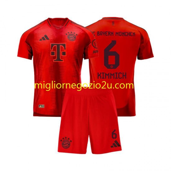 Maglia FC Bayern München Joshua Kimmich 6 Bambino Casa Divisa 2024-2025 Manica Corta