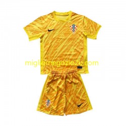 Maglia Croazia Portiere Bambino Casa Divisa Euro 2024 Manica Corta