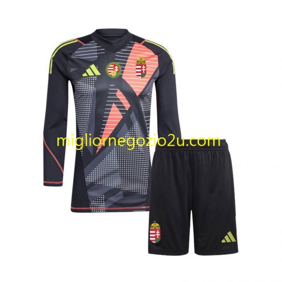 Maglia Ungheria Portiere Bambino Casa Divisa Euro 2024 Manica Lunga