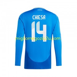 Maglia Italia Chiesa 14 Uomo Casa Divisa Euro 2024 Manica Lunga