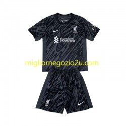 Maglia Liverpool Portiere Bambino Casa Divisa 2024-2025 Manica Corta