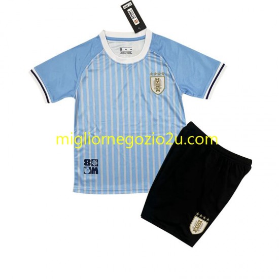 Maglia Uruguay Bambino Casa Divisa 2024 Manica Corta