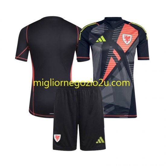 Maglia Galles Portiere Bambino Casa Divisa 2024 Manica Corta