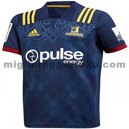 Maglia Dunedin Highlanders Rugby Casa Divisa 2020 Manica Corta