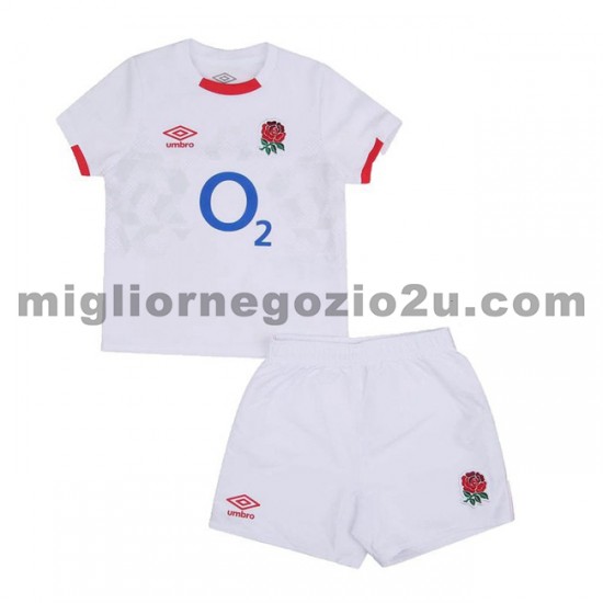 Maglia Inghilterra Rugby Bambino Casa Divisa 2020-2021 Manica Corta
