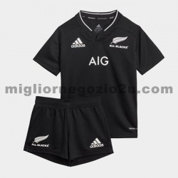 Maglia Nuova Zelanda Rugby Bambino Casa Divisa 2020-2021 Manica Corta