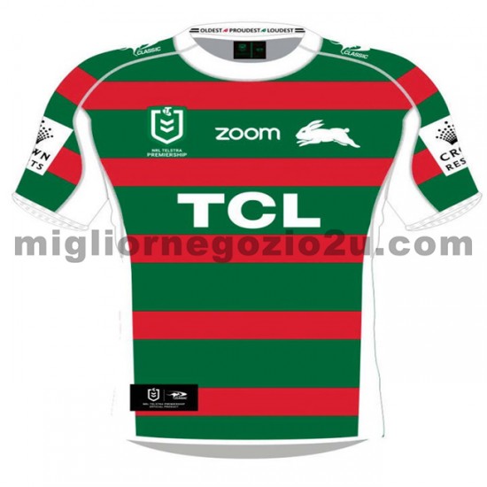 Maglia South Sydney Rabbitohs Rugby Trasferta Divisa 2021 Manica Corta