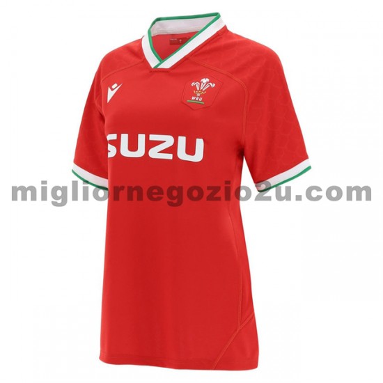 Maglia Galles Rugby Donna Casa Divisa 2020-2021 Manica Corta